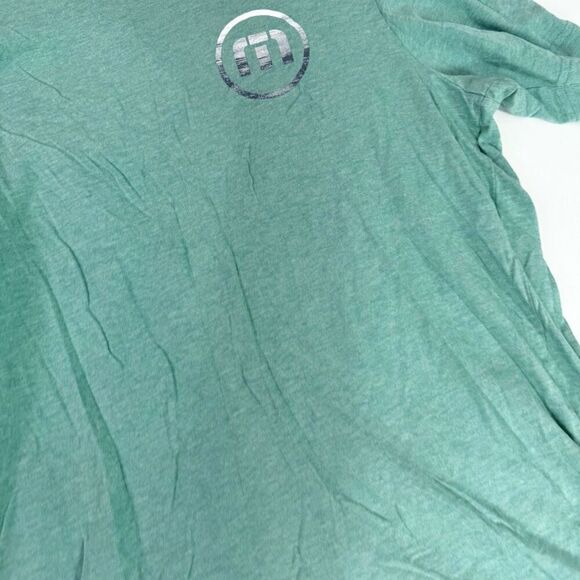 Travis Mathew Tee Shirt Mens Medium Green Logo Spellout Short Sleeve - Picture 2 of 8